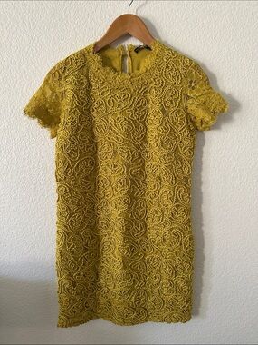 Zara Yellow Lace Mini Dress